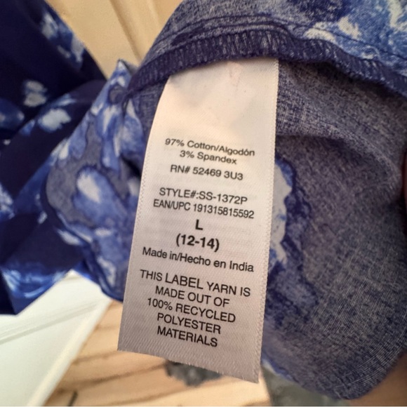 Scoop Blue Floral Button-Down Midi Dress – Size Large (12–14) - Picture 3 of 3